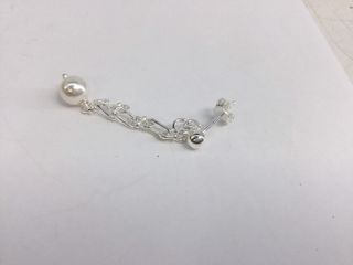 pendientes plata 925mm con piedra con perla