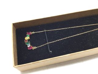 cadena oro 18k con piedra con circonita 22cm