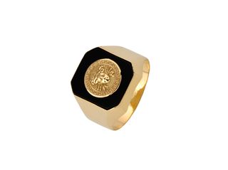 sello oro 18k con piedra con onix