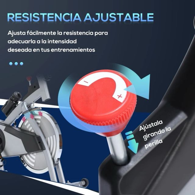 Bicicleta Estática Homcom Gris