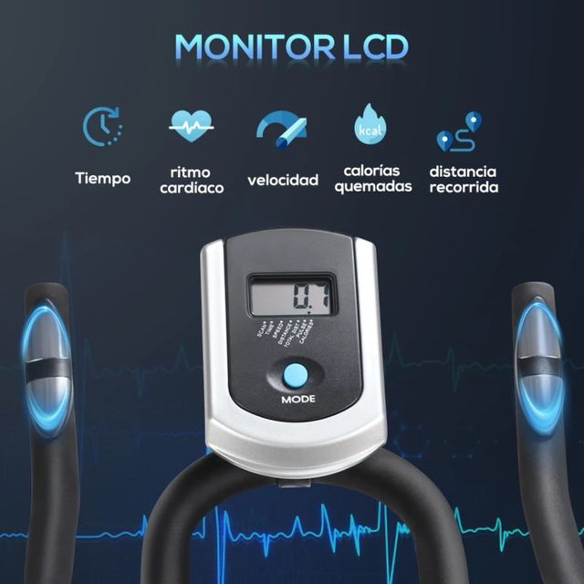 Bicicleta Estática Homcom Gris