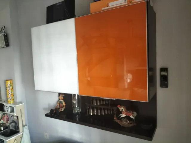 Muebles de salón modulares madera y cristal