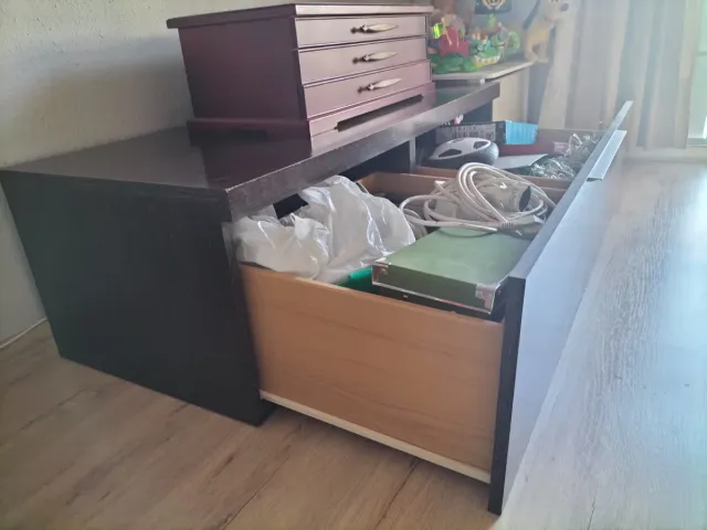 Muebles de salón modulares madera y cristal