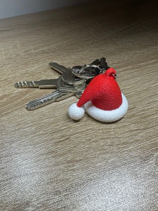 Portachiavi Cappellino Babbo Natale Rosso Bianco