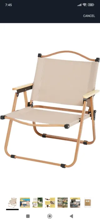 Silla de camping plegable beige