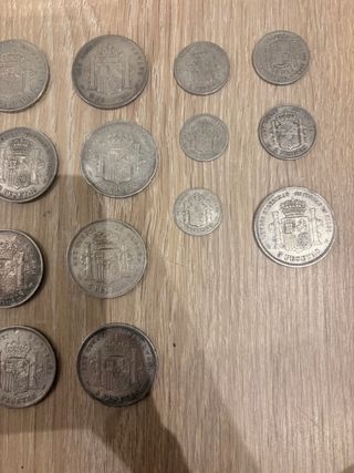Lote monedas antiguas plata España