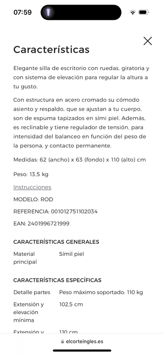 Silla de escritorio negra