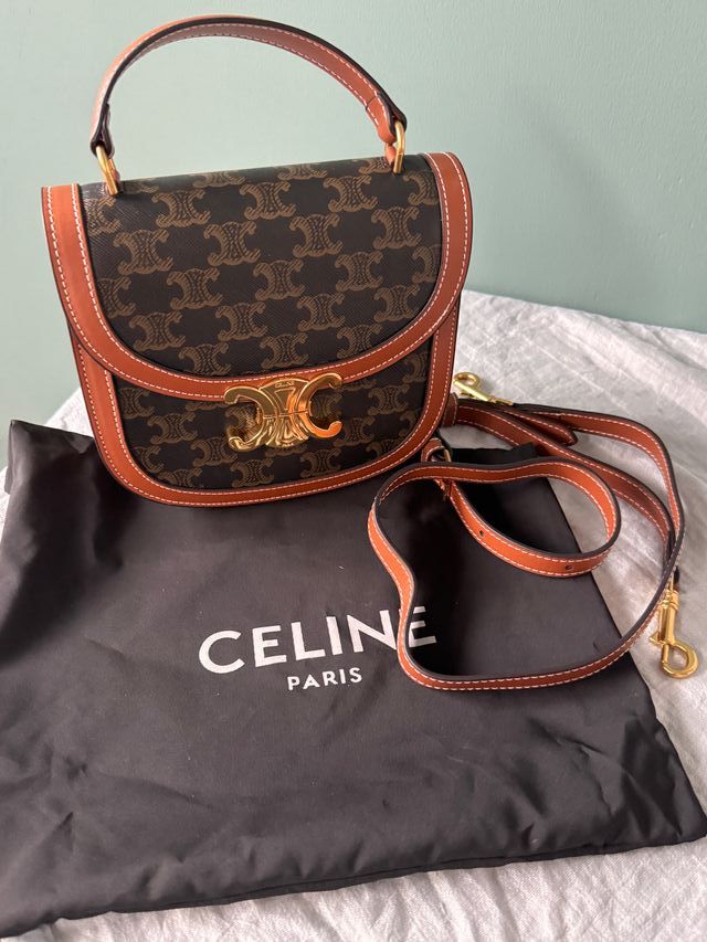 Bolso Celine Triomphe Mujer Marrón Dorado