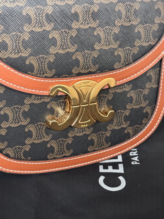 Bolso Celine Triomphe Mujer Marrón Dorado