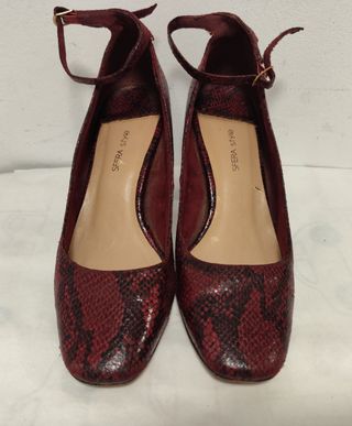 Zapatos tacón tipo merceditas tacón de 8cm, Sfera.