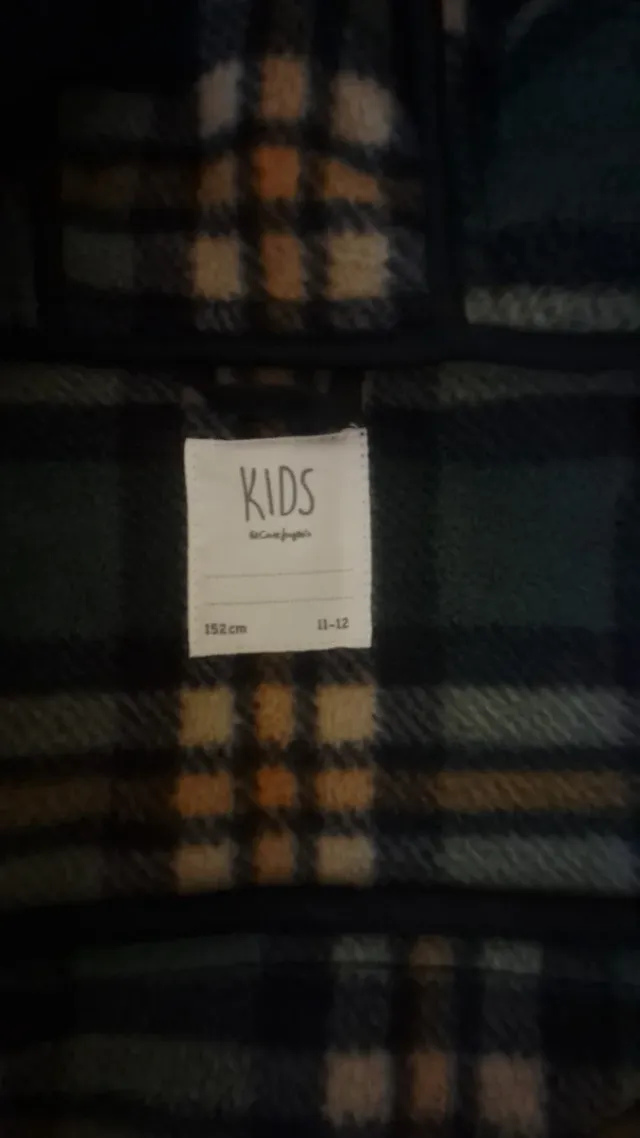 Abrigo niño azul con forro de cuadros