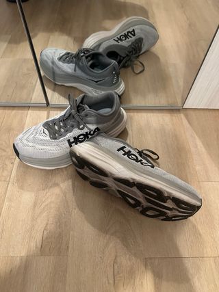 Hoka Bondi 8 Scarpe da Corsa Grigio/Bianco