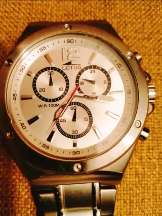 Reloj Lotus Cronógrafo Hombre Plateado Blanco