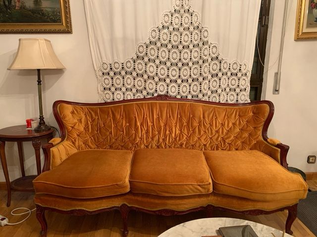 Sofá Imperio 3 Plazas y 2 Sillones Terciopelo