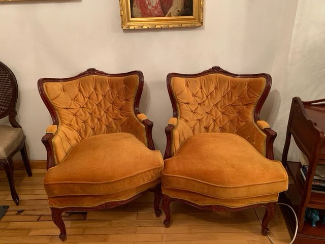 Sofá Imperio 3 Plazas y 2 Sillones Terciopelo