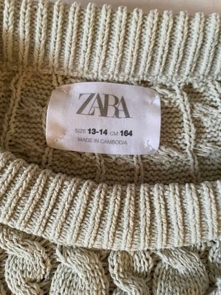 Jersey Zara verde oliva talla 13-14 años