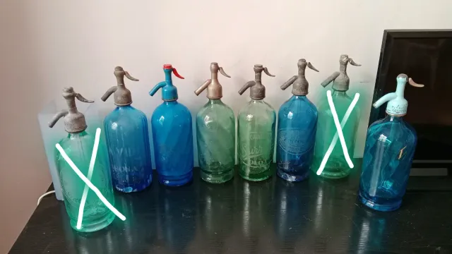 Lote 6 sifones españoles antiguos