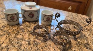 Set 2 tazzine caffè e zuccheriera vintage