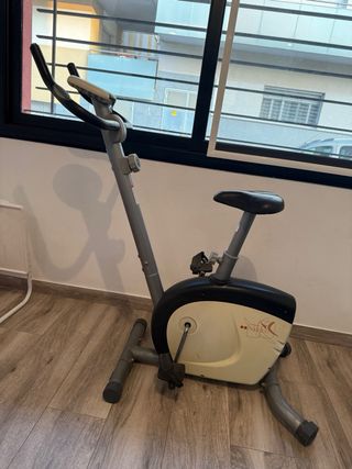 Bicicleta Estática Gris y Negra