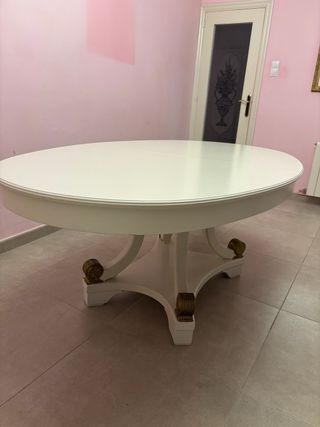 Mesa de comedor extensible blanca