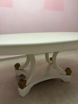 Mesa de comedor extensible blanca