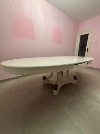Mesa de comedor extensible blanca