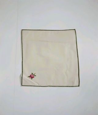 3 fazzoletti lino beige ricamati a mano