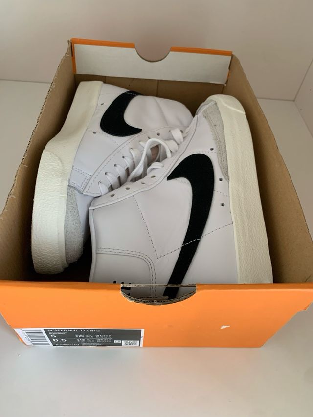 Nike Blazer Alte Bianche Nere Tg 35.5 Nuove
