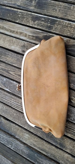 Pochette donna beige e oro