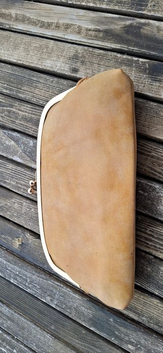 Pochette donna beige e oro