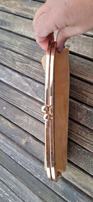 Pochette donna beige e oro