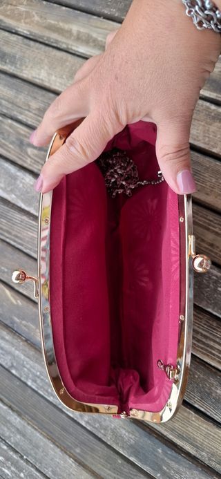 Pochette donna beige e oro