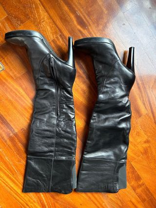 Stivali over knee in pelle neri Tg 41