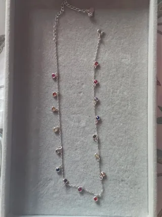 Gargantilla plata con piedras multicolor