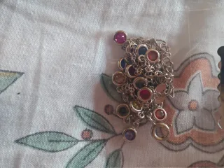 Gargantilla plata con piedras multicolor