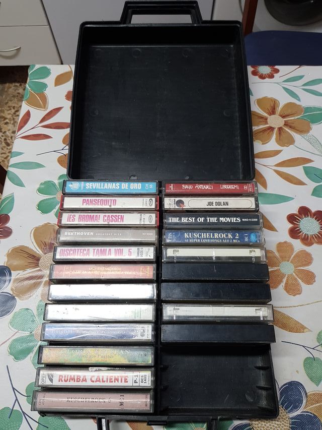 Lote de 21 Casetes Musicales Variados +maletín 