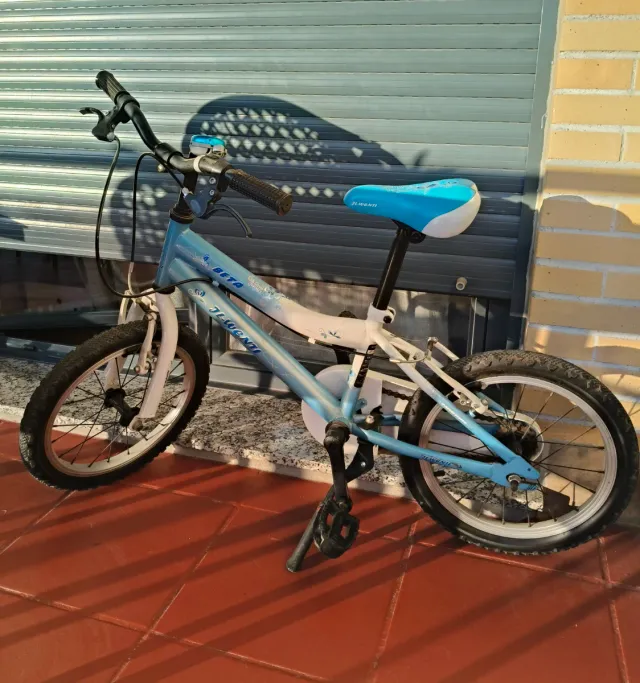 Bicicleta infantil 16 azul y blanca