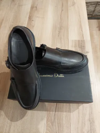 Scarpe Monk Strap Marrone Scuro Massimo Dutti