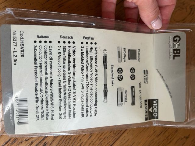 Cavo G&BL REFERENCE SVHS 4Pin 2m