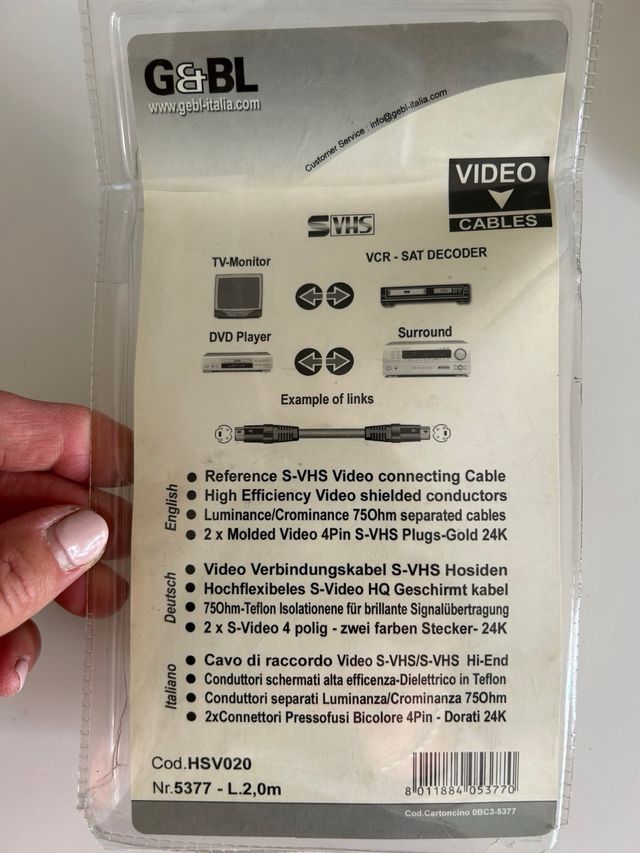 Cavo G&BL REFERENCE SVHS 4Pin 2m