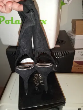 Botines Moda Italia Tacón Plataforma Negro