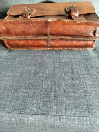 Cartera Vintage Piel Profesor Marrón