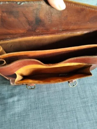 Cartera Vintage Piel Profesor Marrón