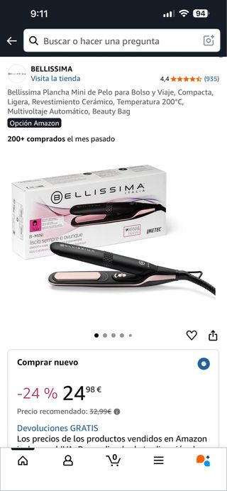Bellissima Plancha Mini Viaje Compacta