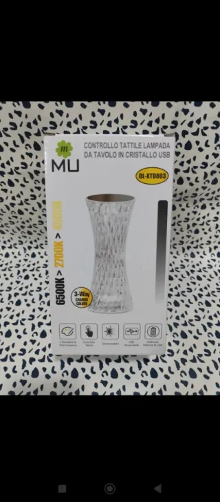 Lámpara de mesa cristalina