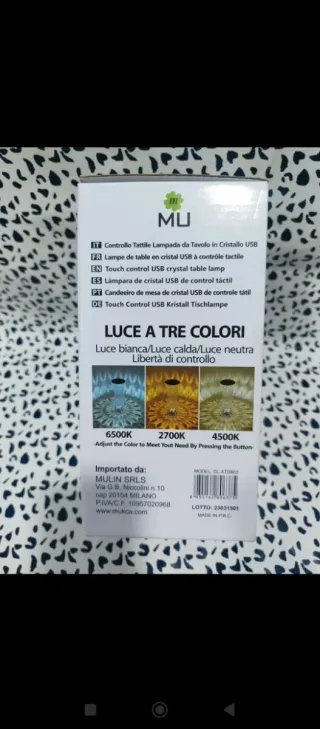 Lámpara de mesa cristalina