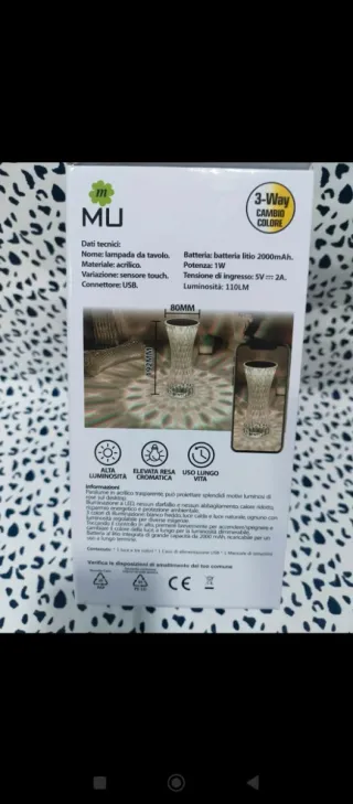 Lámpara de mesa cristalina