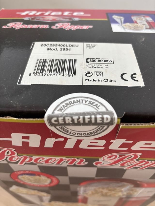 Máquina nueva de Palomitas Ariete