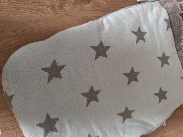 Saco capazo invierno estrellas azul bebé y gris
