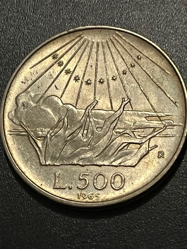 500 Lire Argento Dante Alighieri 1965